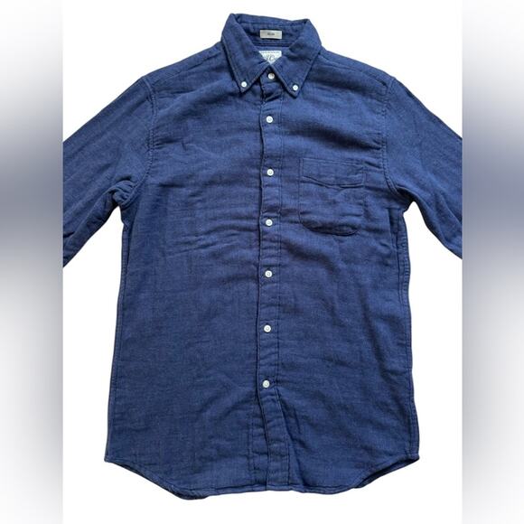 J.Crew Mens slim fit cotton button down shirt navy size small NWT long sleeve - Picture 2 of 7